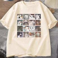 Meme Cats Puzzle Creativity Printed Men T-Shirts Beach Breathable Funny Clothing Oversize Casual Cotton Tops Mans Short Sleeve T S smėlis