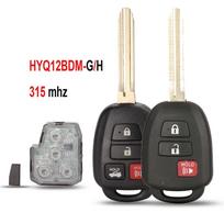 jingyuqin 314,4 MHz Nuotolinis automobilio raktas Toyota Camry G/ H lustui neprivaloma 2012-2017 HYQ12BDM HYQ12BEL Pilnas raktas 3B With G Chip popžvaigždė spalva