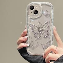 Applicable To Apple 15 Mobile Phone Case IPhone 14/13promax Full Screen Line Butterfly 11/12 Transparent Silicone Xr iPhone 16