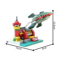 MOC Futurama Planet Express Modelio konstravimo kaladėlės Animacinis „Pasidaryk pats“ Kūrybinga Express stotis Pristatymo erdvėlaivis Kaladėlių žaislai Dovana suaugusiems PDF instruction gray