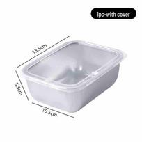 Sandarus nerūdijančio plieno pietų bento dėžutė su dangteliu - Puikiai tinka maisto laikymui, šaldytuvo tvarkymui ir iškyloms. One Stainless Steel Container with Lid gray