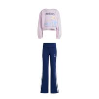 Adidas X Disney Bendradarbiavimo Laisvalaikio Sportinis Rinkinys Frozen Apvalia Kaklo Išpjova Aukštas Juosmuo Prigludęs 2 Dalių Vaikams Rinkiniai JZ3579 116 white
