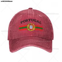 Portugal Soccer Team Flag Portuguese Shield Crest Baseball Cap Vintage Distressed Denim Snapback Hat for Men Outdoor Caps Hat One Size