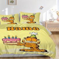 Garfield Gimtadienio Torto Patalynės Komplektas 3 Dalys Antklodės Užvalkalas Dovana Miegamajam, Be Užpildojt051 135x200cm beige