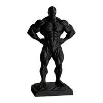 3D Printed Muscle Man Figurine, Funny Muscular Desktop Sculpture, Collectible Gym Fitness Statue, Gift for Men, Bodybuilders juoda