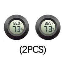 Thermometer for Car Indoor Room Cigar Wine Cabinet Digital Temperature 2Pcs Humidity Meter Pet  Acrylic Box Round Digital LCD