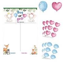 Gender Reveal Voting Board Baby Shower Game Boy or Girl Cast Your Vote Interactive Party Activity with Stickers and Stand for Guests pink