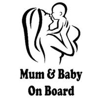 Mum Baby On Board Car Vehicle Body Window Reflective Decals Sticker Decoration