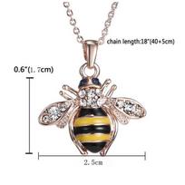 Gorgeous Drip Oil Design Bee Necklace With Shimmering Rhinestones Perfect For Weddings And Celebrations