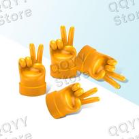 FID2  4Pcs Universal Metal Creative Prank Printed Gesture Emblem Car Wheel Tire Air Caps Valve Stem Covers For Cars Motorcycles Bike