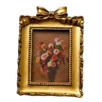 Mini Vintage Picture Frame Retro Ornate Resin Po Frame Embossed Bowknot Tabletop/Wall Hanging A