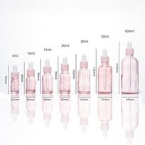 5ml/10ml/15ml/20ml/30ml/50ml/100ml Clear Pink Glass Dropper Bottle With Glass Pipette For Essential Oil Aromatherapy Liquid Vial 5ml rožinė