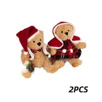 Cozy And Huggable Christmas Teddy Bear Green Great For Cuddling! 26cm/10.2 in raudona