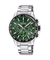 Festina Timeless Chronograph Stainless Steel Green Dial Quartz F20560-4 100M Men's Watch