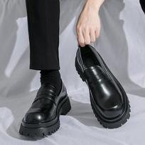 Vyriški Mokasinai Oficialūs Pakylantys Batai Aukštį Didinantys Klasikiniai Odiniai Stori Padai Creepers Platforminiai Batai Apvalus Priekis EU: 44 ruda