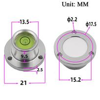 Apvalus spiritinis gulsčiukas, mini vandens lygio matuoklis, jutiklis, skersmuo 21 mm iki 29,2 mm, 1 vnt.