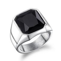 Retro Black Glass Onyx Ring For Men Alloy Classic Fashion Designer Ring Handmade Zircon Rock Hiphop Accessories Unisex Gift 7