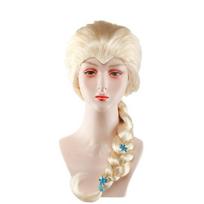 Šaldytos princesės Elzos Cosplay Anime stiliaus perukas Šviesiai bionardo peruko kepuraitė Light blonde elsa wig