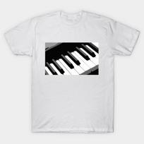 Men Black Print T-shirt Piano Keys No-Cut Transfer Paper Print Cotton Tshirt XL balta