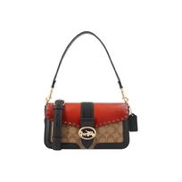 Coach Georgie 27 Kniedėta Spalvų Bloko Odinė Dionysus Rankinė Moteriškos Rankinės Raudonai Ruda 5605-IMRL7 Basic Set (Bag+Dust Bag) red