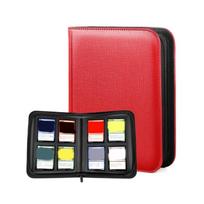 4 Pocket Card Album Trading Card Case 160 Capacity PU Leather Trading Card Binder For Collectible Card And Sports Card raudona