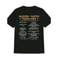 Men's Dungeons Dragons Inspiration T-Shirt Funny DM Trnslation Board Game Humorous Design Black with Yellow S