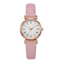 Analoginiai Kvarciniai Laikrodžiai Moterims Su Odine Apyranke Madingi Reguliuojami Apyrankiniai Laikrodžiai Elegantiški Paprasti rožinė