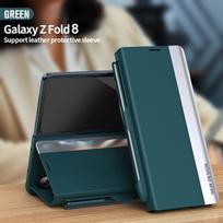 Skirta Samsung Galaxy Z Fold8 dėklas Deluxe su rašiklio vieta Odinis dėklas su atvartu Šveičiamas dangtelis Samsung Z Fold 8 odai draugiškas buferis Funda Galaxy Z Fold 8 mėlyna