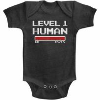 Gamer Society Level 1 Human Baby Body Suit One Piece Infant Romper Extra Life M white