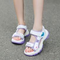 Girls Soft Sole Sandals Adjustable Strap Sport Sandals Non Slip Beach Shoes Breathable Mesh Upper Lightweight Outdoor Footwear 29 violetinė
