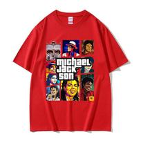 Michael Jackson King of Pop Thriller Music Album Cover Graphic Print Tshirt Men Vintage Gothic Rock T Shirts Mens Cotton Tees S