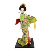 Oriental Japanese Geisha Figurine Traditional Kimono Adult Doll Decorative Statue for Living Room Collection fluorescencinė žalia spalva