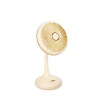 USB Rechargeable Summer Student Desktop Small Fan for Home, Dormitory, Office, Quiet Mini Fan Light Apricot Color abrikosas