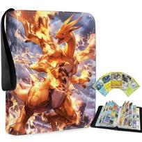 Kortelių albumas 4 kišenės aplankas 50 puslapių 400 vietų PU oda Pikachu tema Saugojimas Kolekcija