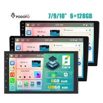 Podofo 2 Din Android Car Radio 7/9/10'' IPS Touch Screen 4+4Core 6+128GB Car Stereo Carplay Android Auto GPS WiFi FM RDS DSP BT 7" 128G 6g