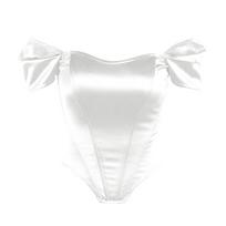 Atidengtų pečių kaulų korsetas Bustier Atviras nugara Seksualūs viršutiniai drabužiai Madingi moteriški viršutiniai drabužiai S(2) žalia
