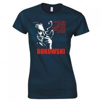 Charles Bukowski I Dont Hate People Quote Ladies Skinny Fit Tshirt S red