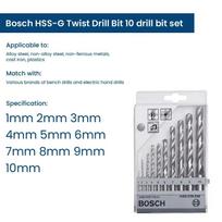 „Bosch Professional“ 10 vnt. „PointTeQ“ šešiakampių grąžtų rinkinys, skirtas metalui, 1–10 mm skersmens priedas smūginiams suktuvams ir grąžtams