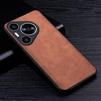 Aukščiausios kokybės PU odinis telefono dėklas, skirtas HUAWEI Pura 70 Pro Plus, įbrėžimams atsparus vienspalvis dangtelis, skirtas pura 70 pro plus cape funda Pura 70 ruda