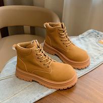 Moteriški raišteliais užsegami kariniai batai Lauko stiliaus stambiu padu su protektoriumi Žemi batai Rudeniui Žiemai Ankle Booties moterims Neslystantys PU odiniai žygio batai 35 kupranugaris