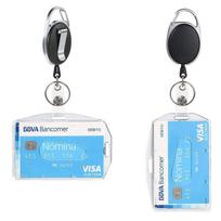 Zinc Alloy Retractable Keychain ID Credit Card Sleeve Horizontal and Vertical Dual-purpose Card Holder Work Permit Card Covers balta