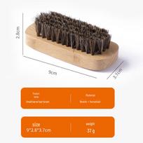 Minkštų ir kietų šerių odinis batų poliravimo šepetys su medine rankena 304 Small Horsehair Brush
