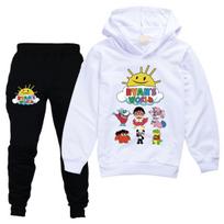 Fashion Kids Hooodie Sets Ryan Toys Review Printed Hooded Sweatshirt + Sweatpants 2 Piece Set Casual Pullover Suit Hoodies and Jogging Pant 150 balta