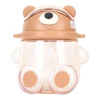 700ml Bear Water Bottle for Girls Kids with Straw Adjustable Strap Cartoon Kawaii Water Bottle for L(for 6.5-9kg) ruda