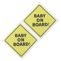 2pcs Baby on Board Car Stickers Reflective Night Visibility Vehicle Sticker Waterproof Vehicle Decal for Child Safety A