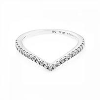 Pandora 196316cz Timeless ShimmeRing Wishbone Sparkling Silver Ring 196316CZ-48