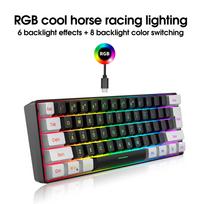 61 Key Gaming Film Keyboard RGB Lighting Portable Wired Keyboard With Multiple Shortcut Key Combinations
