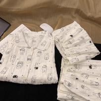 Cartoon Miffy Rabbit cotton gauze three-piece pajamas women's summer short sleeves casual loose can be worn outside loungewear m size [recommended 40-50kg]