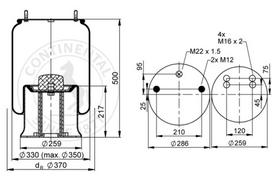 CONTITECH AIR SPRING Pneumatinės pakabos pagalvė 4913 N P06