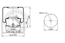 CONTITECH AIR SPRING Pneumatinės pakabos pagalvė 946 N P04
